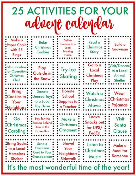 Advent Calendar Ideas For Family