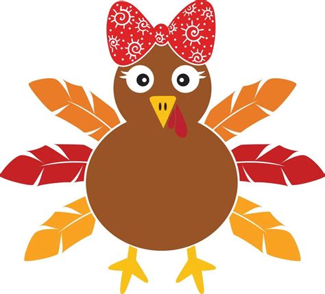 Cute Turkey With Bow, Happy Fall, Thanksgiving Day, Happy Harvest ...