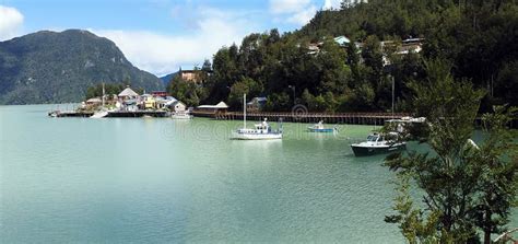 Caleta Tortel, Wooden Walkways, Carretera Austral, Chile Stock Image - Image of located, boat ...