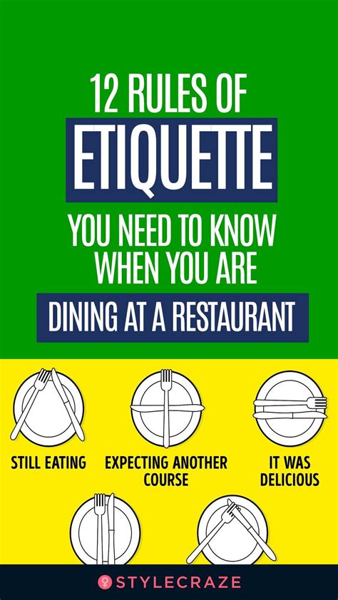 12 Rules Of Etiquette You Need To Know When You Are Dining At A Restaurant | Etiquette ...