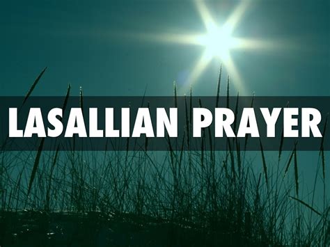 Lasallian Prayer by Carina Infante