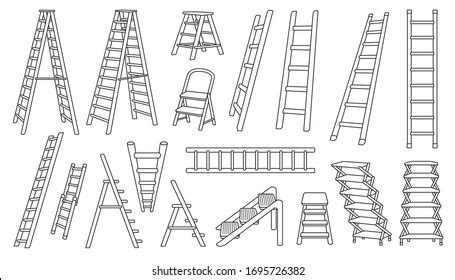 Stair Vector Outline Set Iconvector Illustration Stock Vector (Royalty Free) 1695726382 ...