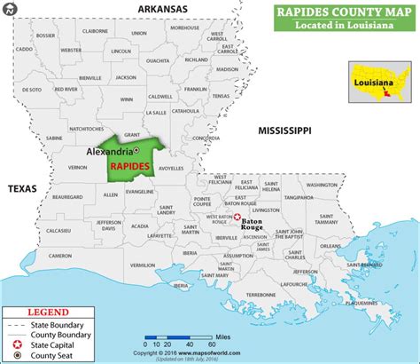 Rapides Parish Map, Louisiana