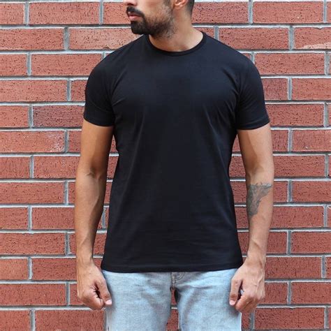 Men's Round Neck Stylish Basic T-Shirt Black
