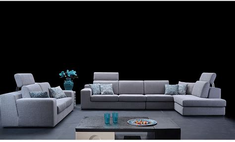 Newly Design Living Room Furniture Fabric 9 Seat Villa Big Sofa Set Combination L Shape+2 Seat ...