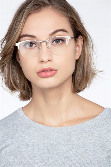 Hemisphere - Effortlessly Chic Half-Rim Frames | EyeBuyDirect in 2021 | Oval faces, Oval face ...