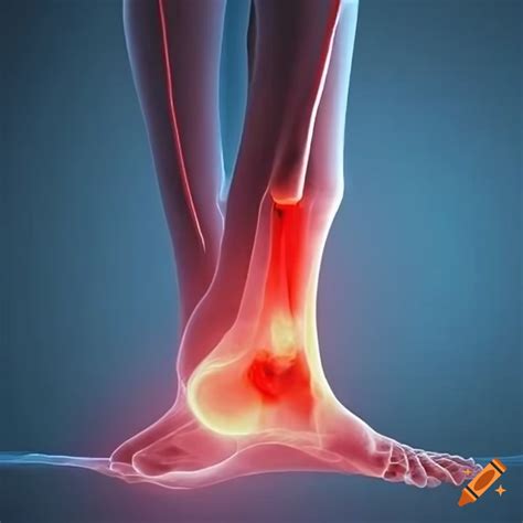 Image of a red ankle joint on Craiyon