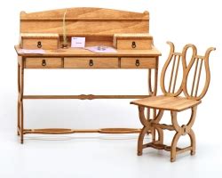 1:12 Music Motif Desk & Chair kit with Accessories | Stewart Dollhouse ...