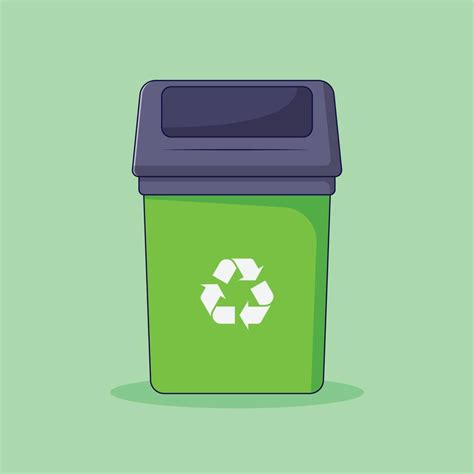 Recycle Bin Vector Illustration. Trash Can. Garbage Can. Flat Cartoon ...