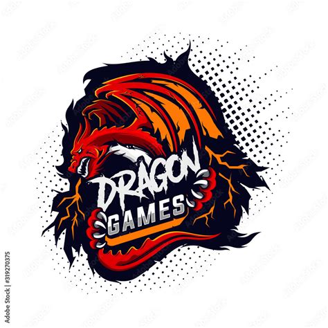 dragon gaming logo vector vector de Stock | Adobe Stock