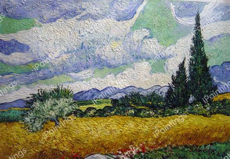 A Wheat Field with Cypresses Painting by Vincent Van Gogh Reproduction | iPaintings.com