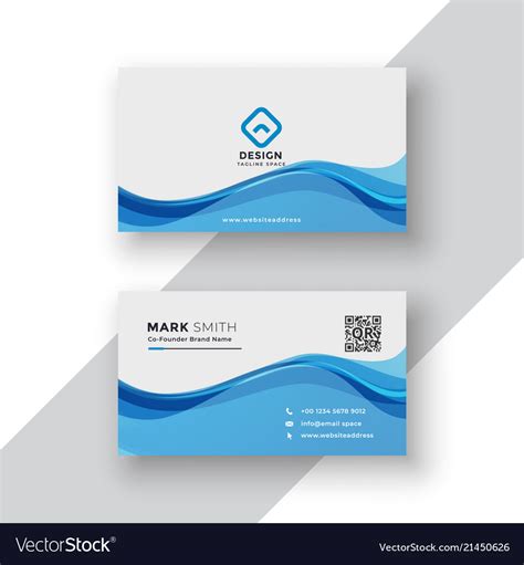 Corporate blue business card template Royalty Free Vector