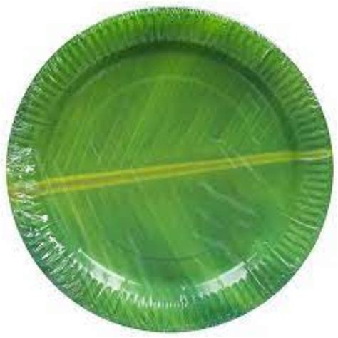 Circular 12inch Disposable Green Paper Plate, For Event and Party ...