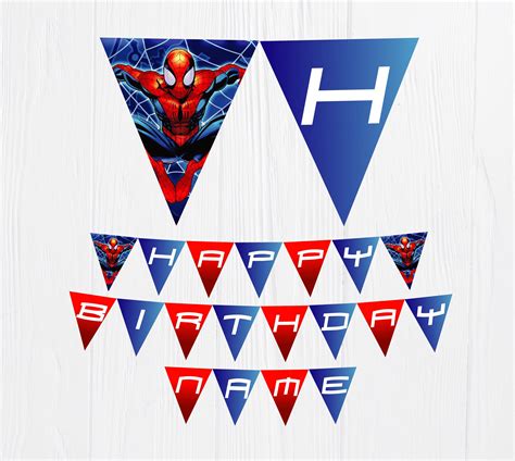 Spiderman Printable Birthday Banner Spiderman Digital Banner - Etsy Canada