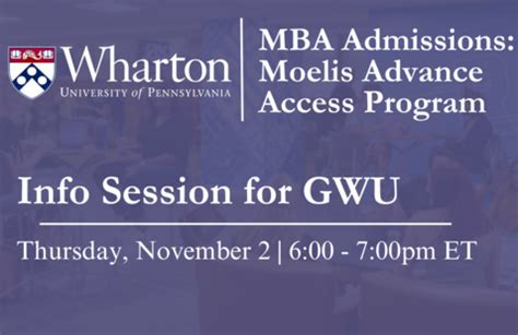 The Wharton School of the University of Pennsylvania - MBA Admissions: Moelis Advance Access ...