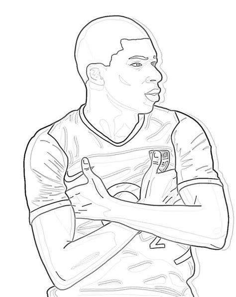 Kylian Mbappe Coloring Page