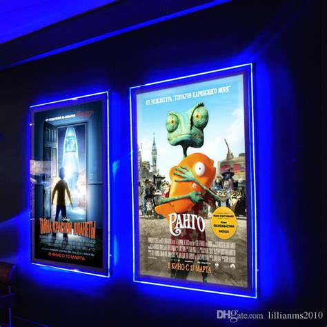 5 Units X A1 Crystal RGB Color Changing LED Edge-lit Poster Frame,Back-lit Movie Poster ...