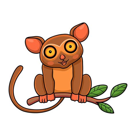 Cute little tarsier cartoon on tree 14774405 Vector Art at Vecteezy