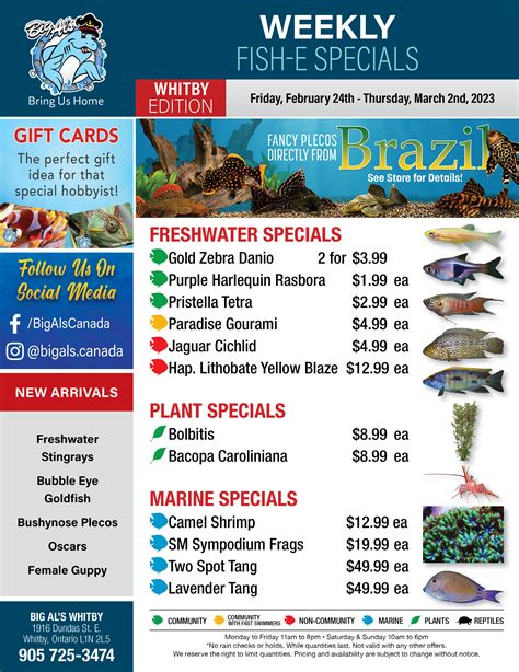 Big Al's (Whitby) Weekly Specials February 24 to March 2