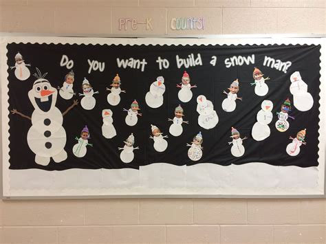 Do You Want to Build a Snowman? Bulletin Board! (Have blank snowmen on the board for residents ...