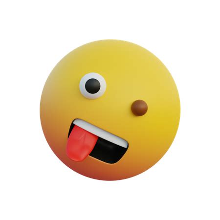 Premium Freak crazy face emoticon sticking out tongue while rolling Emoji 3D Illustration ...
