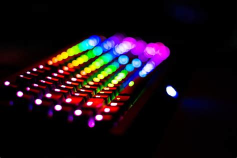 HD wallpaper: rgb, light, night, keyboard, desk, colors, spectrum, technology | Wallpaper Flare