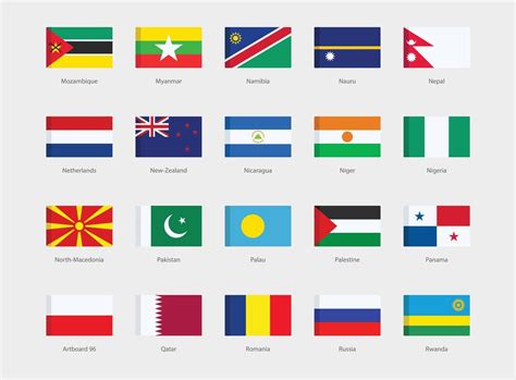 National flags set 9375333 Vector Art at Vecteezy