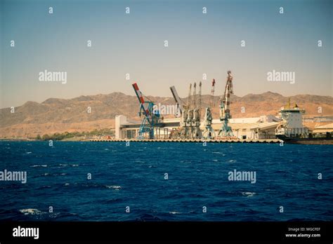 Port of Eilat, Israel. A cargo ship docked in the port Stock Photo - Alamy