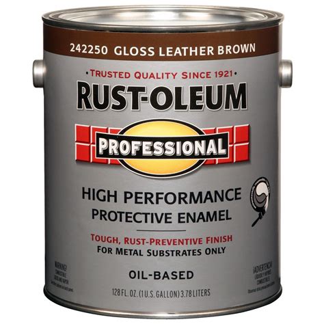 Rust-Oleum Professional 1 gal. High Performance Protective Enamel Gloss Leather Brown Oil-Based ...