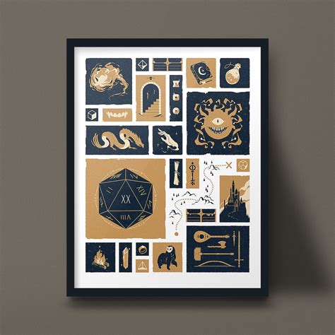 Dungeons and Dragons Inspired Iconic Art Print Multiple Color Options ...