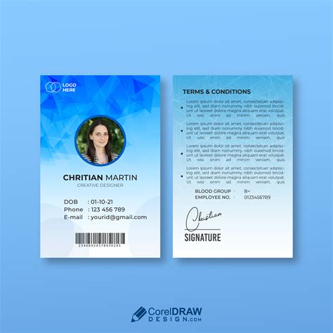 Download Abstract Professional Horizontal Blue Company Id Card Template | CorelDraw Design ...