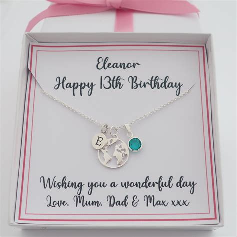 Personalized 13th birthday necklace jewelry gift initial | Etsy