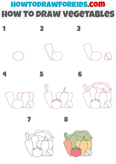 Easy Vegetables Drawing For Kids Part 2 Step By Step Vegetables Drawing – NBKomputer