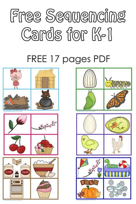 Free Sequencing Cards and Color Matching for Pre K-K-1 | Sequencing ...