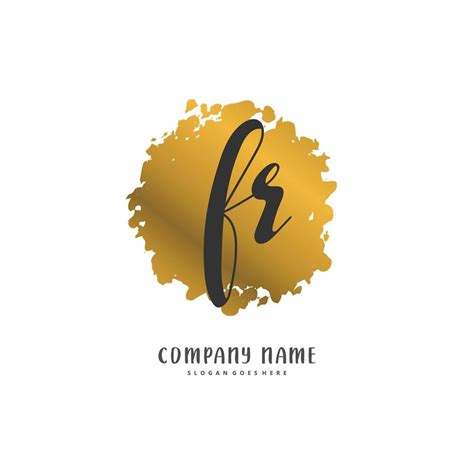 FR Initial handwriting and signature logo design with circle. Beautiful ...