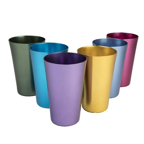 RETRO ALUMINUM TUMBLERS NON BREAKABLE CUPS SET OF 6 - Walmart.com