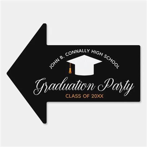 2023 Custom High School Graduation Party Arrow Sign | Zazzle