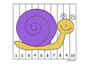 Number Counting Puzzles Snails {FREEBIE} Snails Preschool, Insects Theme Preschool, Toddler ...