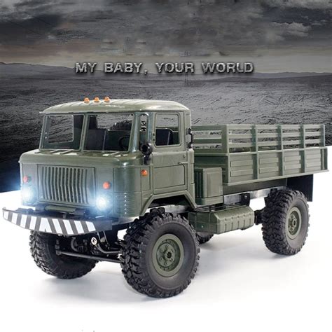 B 24 1/16 RC Military Truck Rock Crawler Army Car Kit Vehicle with Motor & Servo Automatic ...