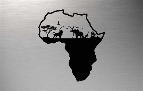 Digital Silhouette SVG files for Cricut Africa Frame Africa Map Frame SVG Svg Africa Map ...