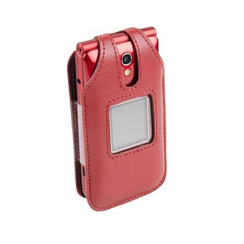 Fitted Leather Case for Alcatel 4043S GreatCall Jitterbug Flip Phone Beltron RED | eBay