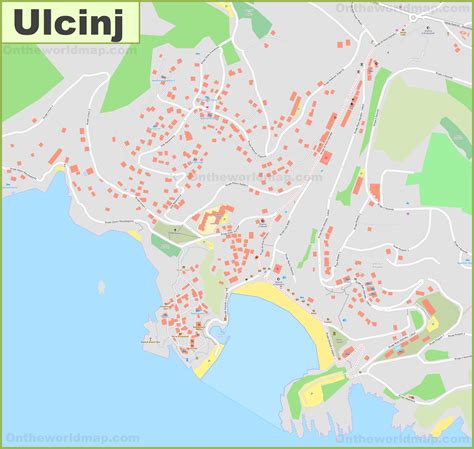 Large detailed map of Ulcinj - Ontheworldmap.com