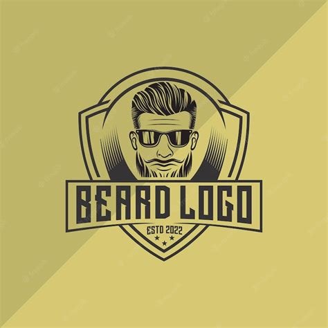 Premium Vector | Beard man logo design template