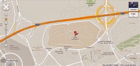 UAE Dubai Metro City Streets Hotels Airport Travel Map Info: Detail Dubai Autodrome Location Map