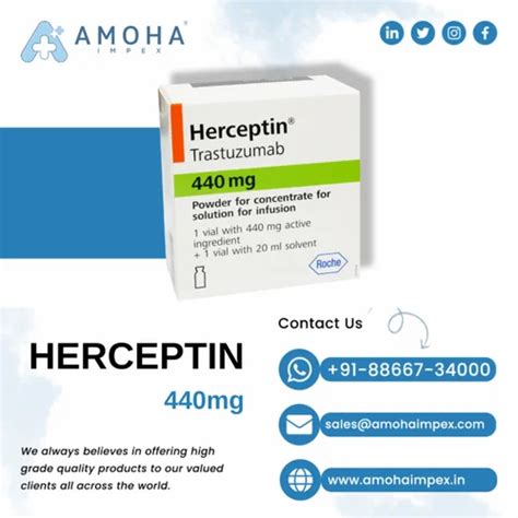 Herceptin Trastuzumab 440mg injection at Rs 78000/vial | Trastuzumab ...