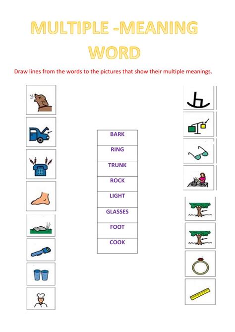 Multiple Meaning Words Worksheets - Free Printable