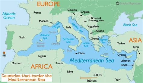 A Modern Map of Mediterranean countries | Mediterranean sea, Map of the mediterranean, Sea map