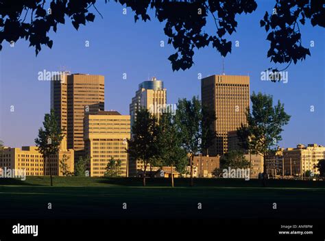 Winnipeg skyline at night, Manitoba, Canada Stock Photo - Alamy