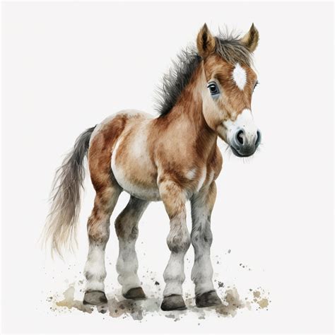 Premium AI Image | A watercolor painting of a horse with a blue eye.