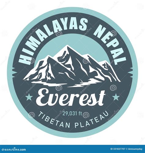 Mount Everest With Prayer Flags Stock Illustration | CartoonDealer.com #319817374